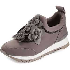 Tory Burch Blossom Runner Gray, Size 7.5